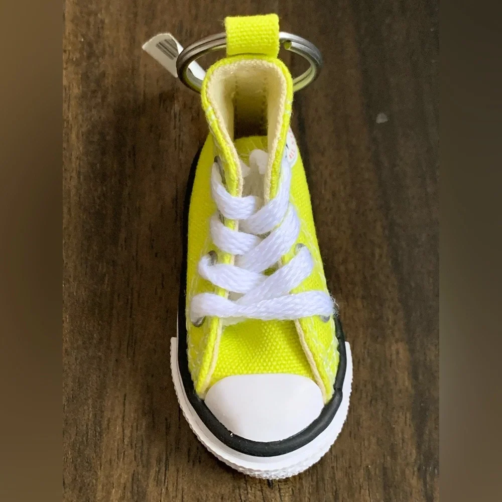 CONVERSE ALL STAR Chuck Taylor High Tops Yellow Canvas Keychain/ Bag Charm